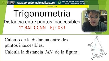 Trigonometría. Distancia entre puntos inaccesibles. 1bat 03 033. José Jaime Mas.