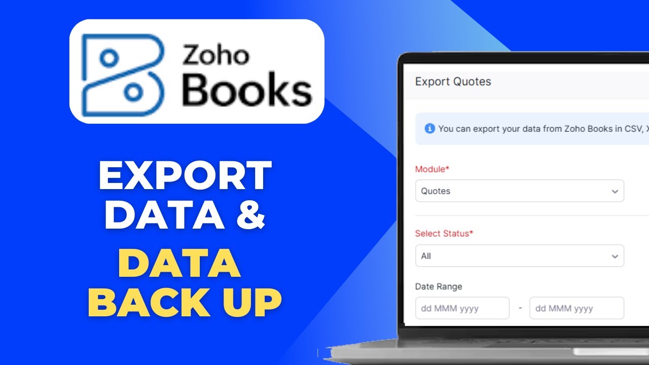 How To Export Data & Data Backup in Zoho Books Full 2026 Guide - YouTube