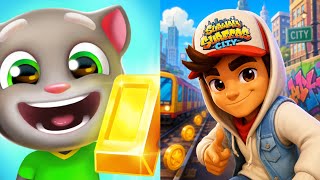 Talking Tom Gold Run VS Subway Surfers City - Best Endless Runner Android iOS Gameplay  screenshot 2
