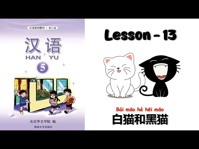 HANYU-5 | Lesson-13 白猫和黑猫 | Chinese Learning | 汉语 | Hanyu Book 5 |