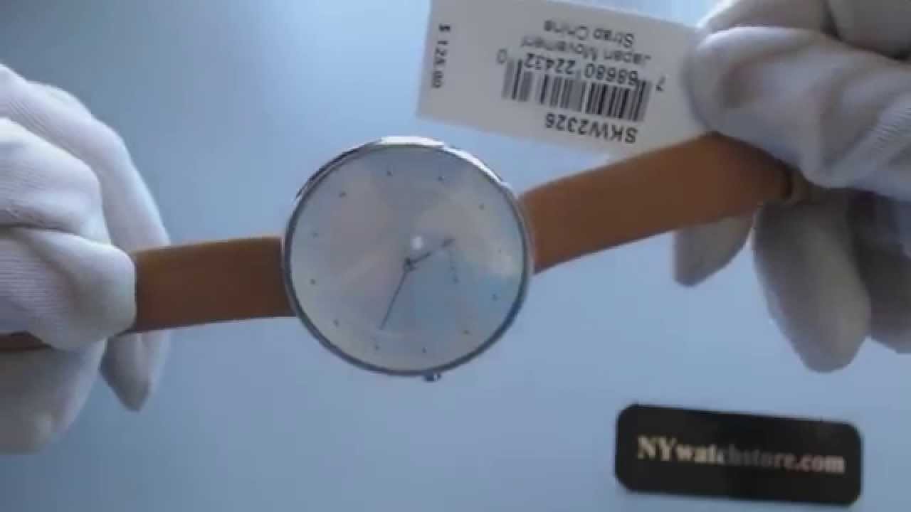 Women's Skagen Gitte Brown Leather Strap Watch SKW2326