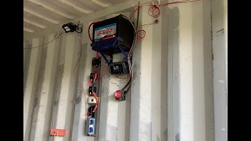 Shipping Container Solar Panel and Lighting Setup
