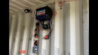 Shipping Container Solar Panel and Lighting Setup