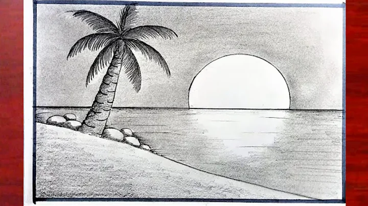 How to Draw Sunset Sea Beach | Pencil Drawing & Sketching || Shedding