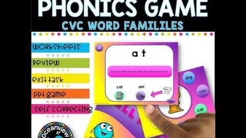 PHONICS GAME l CVC word families l PowerPoint Game and worksheets