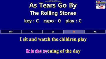 As Tears Go By - The Rolling Stones (Karaoke & Easy Guitar Chords)  Key : C