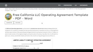 Free California LLC Operating Agreement Template – PDF – Word