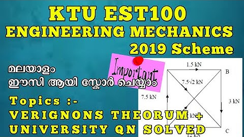 KTU | ENGINEERING MECHANICS | MODULE 1 | PART 5 | EST100 | 2019 SCHEME