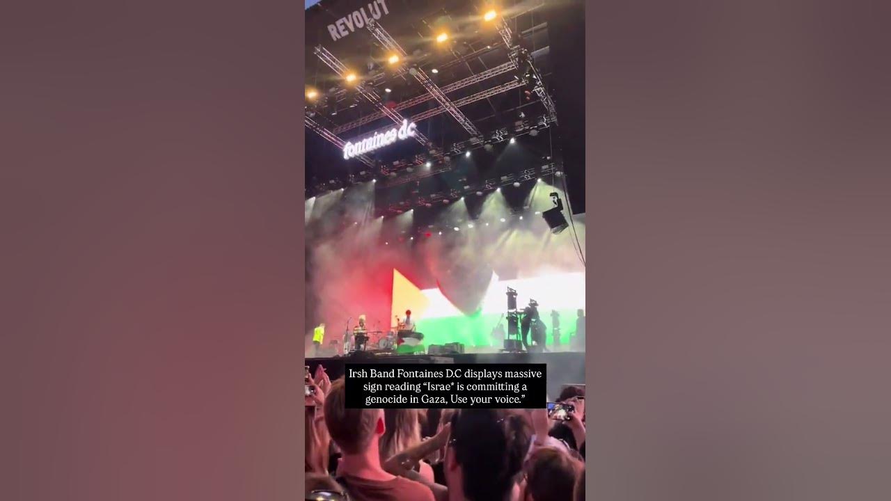 Irish Band Fontaines D.C displays massive sign reading at their concert #gaza #palestine #shorts