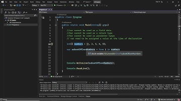 C#  Var keyword Implicit type