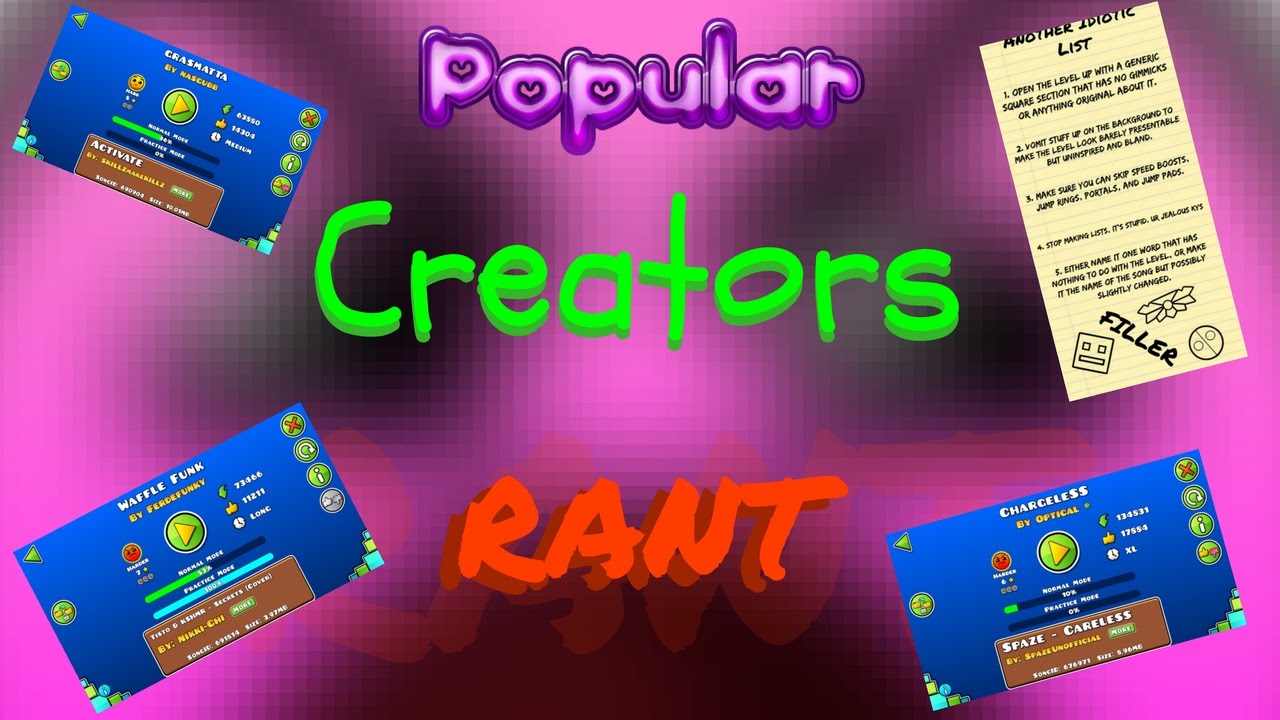 Geometry Dash Rant Geometry Dash: Popular Creators RANT - YouTube