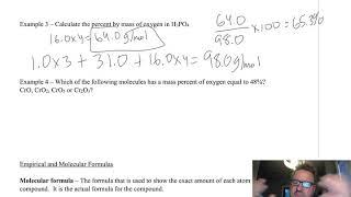 Unit 4 Lesson 4.5 - Percent Composition