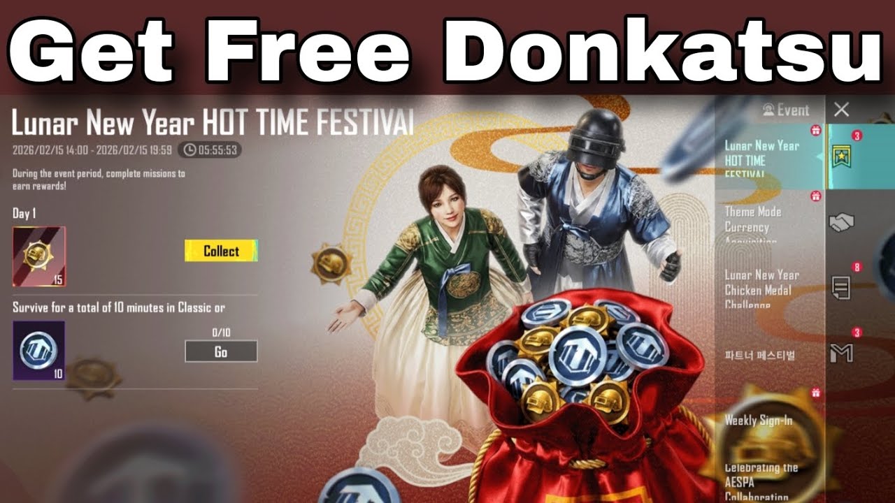 GET FREE DONKATSU - LUNAR NEW YEAR HOT TIME FESTIVAL EVENT - PUBG MOBILE KR