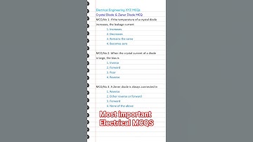 Crystal Diode & Zener Diode MCQ - Electronics MCQ for Exams