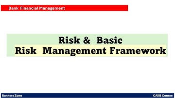 BFM Unit 11 Risk and Basic Risk Management Framework CAIIB videos