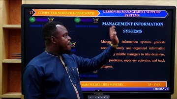 IP-INFO COMPUTER SCIENCE US Lesson 56 Management support system