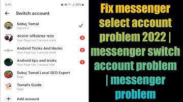 Fix messenger select an account problem 2022 | messenger switch account problem | messenger problem