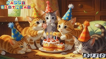 Mom Cat & Kitten Happy Birthday Song | Cute Cats Party! | HBD For You