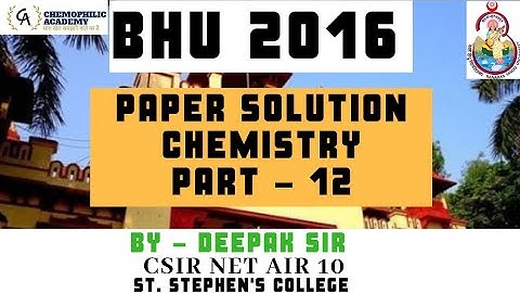 BHU 2016 ll Paper Solution || Part 12 || BHU | DU | IIT JAM | Other M.Sc Entrance || By - Deepak Sir