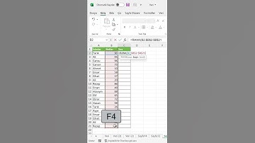 #Excel ‘de notları büyükten küçüğe sıralamak #shorts