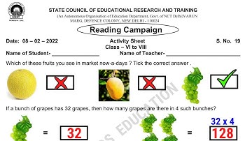 Class 6,7,8 Maths Worksheet 19 Week 4 | Reading Campaign Week 4 (8/2/22)