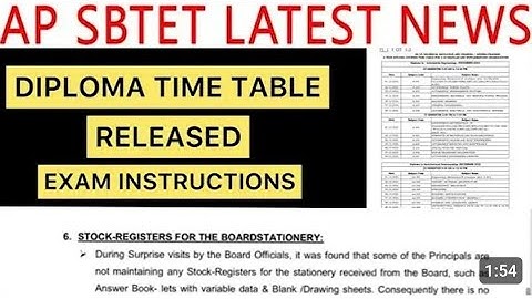 AP DIPLOMA C20, C23, C16 EXAMINATION INSTRUCTIONS RELEASED BY SBTET AP