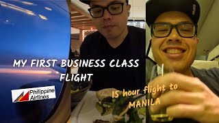 My FIRST Business Class Experience | Food Reviews | LOS ANGELES to MANILA 15 hour flight ✈️