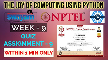 The Joy Of Computing Using Python - NPTEL || WEEK 9 QUIZ ASSIGNMENT SOLUTION ||