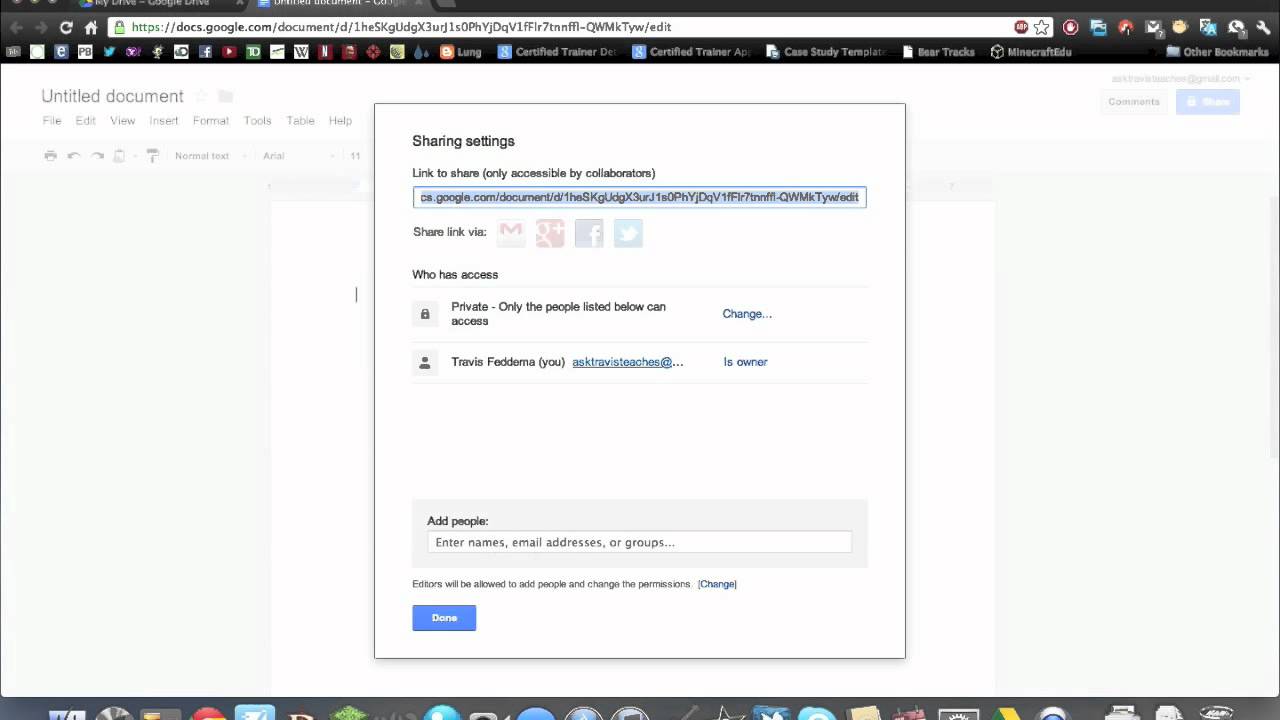 TravisTeaches: Google Docs - Sharing (Under 2 minutes) - YouTube