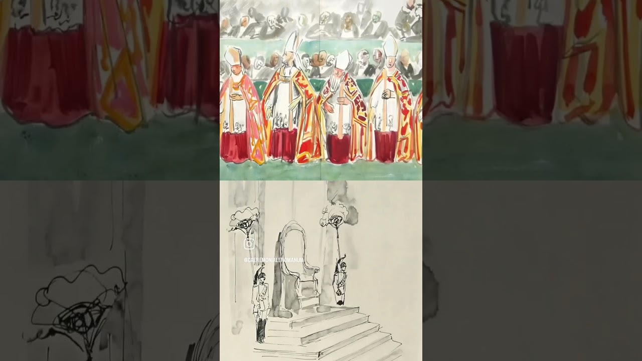 Yves Brayer: “Ceremony at the Vatican” and ”Papal Throne” [1953]