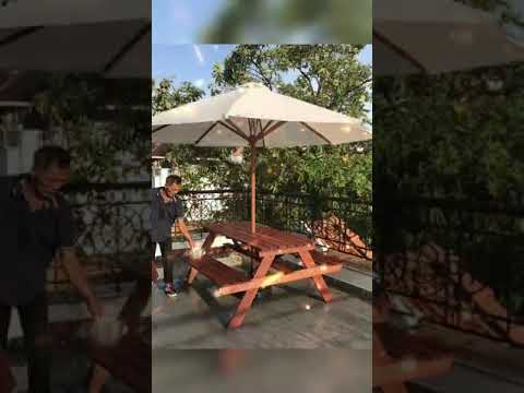 Video BỘ BÀN GHẾ CHỮ A CAO CẤP CHUYÊN NGOÀI TRỜI - youtube