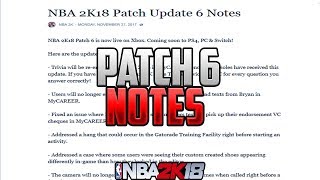 NBA 2K18 Patch 6 + Notes (Worst / Useless Patch Ever) ⋆#NBA2K18⋆ 😡🤦🏻‍♂️😤📝