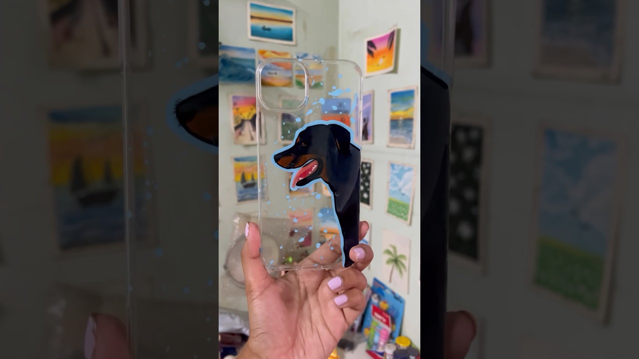 DIY phone case painting | painting on transparent phone case 