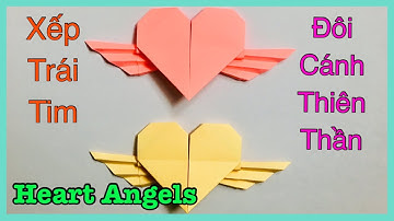 DIY| Xếp Trái Tim Có Cánh Thiên Thần Bằng Giấy| How to make Fly Heat with Origami Paper| Origami Art