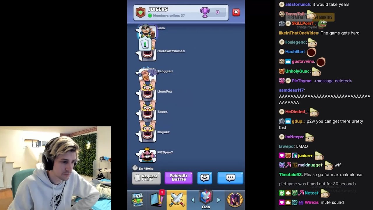 xQc might want to delete his Clan after accidentally click the button