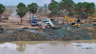 Top Equipment Dozer Machine Vehicles and Push Stone Mud Mounding Stone Rock Mud to Remove Lake