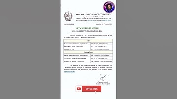 CSS Exams 2026 - Date Announcement