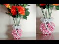 Beaded flower pot  putir kaj  beaded flower vase