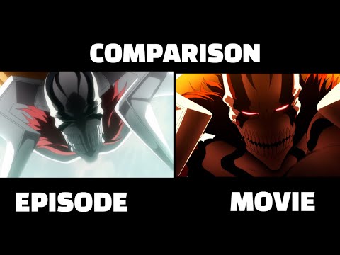 Ichigo Vasto Lorde VS Ulquiorra (Episode VS Movie) Comparison Side by Side