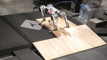 Mini Cheetah Robot walking over sloped terrain