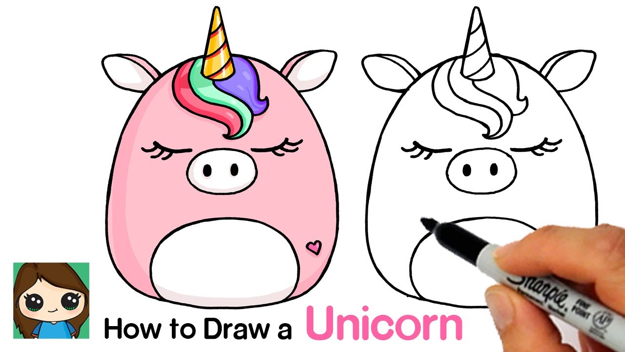 How to Draw a Unicorn ???? Squishmallow - YouTube