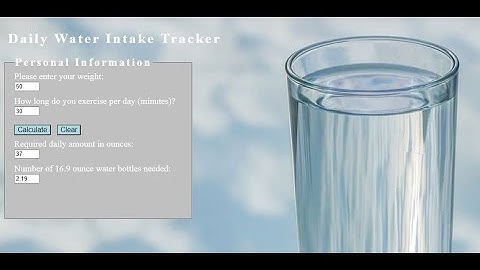 Daily Water Intake Tracker using JavaScript