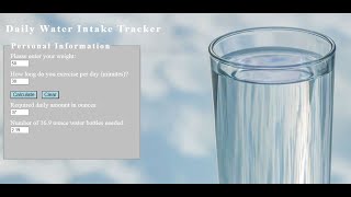 Daily Water Intake Tracker using JavaScript screenshot 3