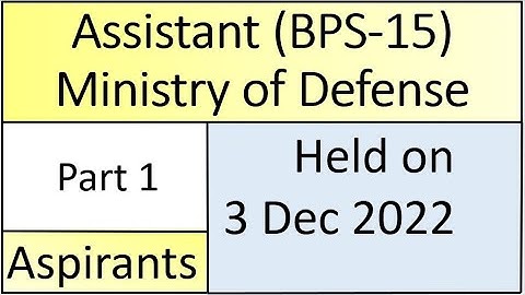 Today Assistant Ministry of Defence paper mcqs | Assistant MOD paper held on 03 December 2022