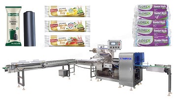 Automatic Garbage Bag Rolls Box Motion Type Flow Packing Machine