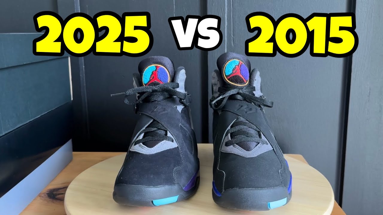 Air Jordan 8 Aqua Comparison 2015 vs 2025 - YouTube