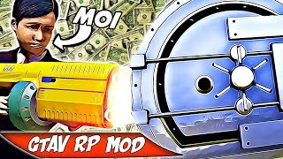 UN GAMIN DE 7 ANS ATTAQUE LA PLUS GROSSE BANQUE AVEC SES GADGETS ! GTAV RP MOD #84