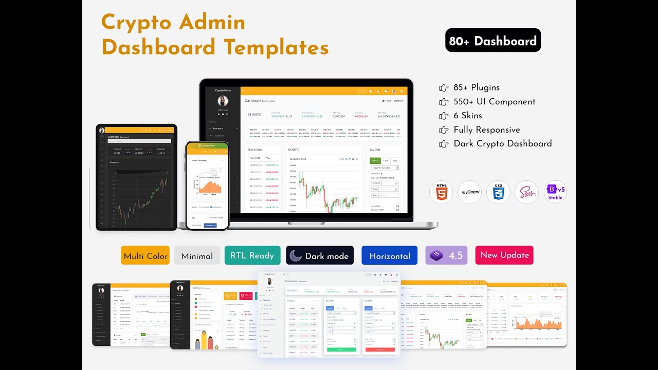 Crypto Admin Dashboard Template with Real-Time Trading, Wallet & Analytics  Built in Bootstrap 5