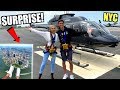 Surprising Her With an OPEN DOOR Helicopter Ride Over New York City!