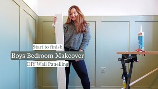 Boys Bedroom Makeover, DIY Wall panelling, full room makeover